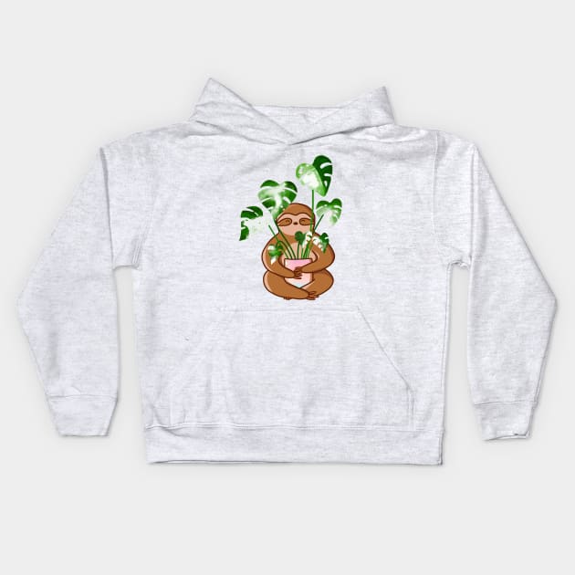 Sloth Plant Therapy Kids Hoodie by Jyuly